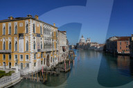 Palazzo Cavalli Franchetti on the Grand Canal of Venice during Coronavirus lockdown, Venice, Italy, Europe
