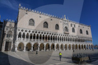 Venice Doge's Palace during Coronavirus lockdown, Venice, Italy, Europe