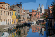 Rio degli Ognissanti and Gesuati church, Dorsoduro neighborhood during Coronavirus lockdown, Venice, Italy, Europe