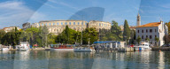 View of Pula Marina and Arena (Ampetheatre), Pula, Istria County, Croatia, Adriatic, Europe