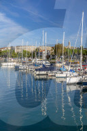 View of Pula Marina and Arena (Ampetheatre), Pula, Istria County, Croatia, Adriatic, Europe