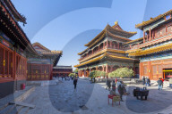 View of Ornate Tibetan Buddhist Lama Temple, Dongcheng, Beijing, People's Republic of China, Asia