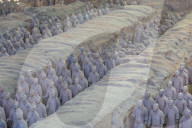 View of Terracotta Warriors in the Tomb Museum, Xi'an, Shaanxi Province, People's Republic of China, Asia