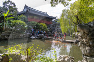 View of traditional Chinese architecture in Yu Garden, Shanghai, China, Asia