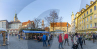 View of Viktealienmarkt Christmas Market, Munich, Bavaria, Germany, Europe