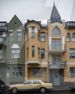 Houses on Huvilakatu Street, Helsinki, Finland