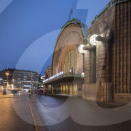 Exterior Facade of Helsinki Central Station, Helsinki, Finland