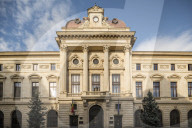Exterior of The National Bank of Romania, Old Town Quarter of Lipscani, Bucharest, Romania