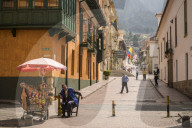Street Scene, La Candelaria, BogotÃ¡, Cundinamarca, Colombia, South America