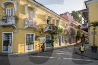 Colonial Architecture in the UNESCO World Heritage Site area, Old City, Cartagena, BolÃ­var Department, Colombia, South America
