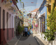 Street Scene, Getsemani Barrio, Cartagena, BolÃ­var Department, Colombia, South America
