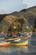 Fishing boats, Taganga, Magdalena Department, Carribean, Colombia, South America