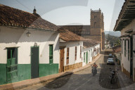 Street scene, Barichara, Santander, Colombia, South America