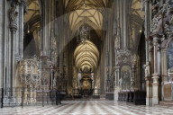 The interior of Domkirche Saint Stephan cathedral in Vienna, Austria.