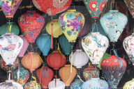 Colorful lanterns on sale in the old town of Hoi An, Vietnam.
