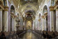 The interior of Jesuit Church in Vienna, Austria.
