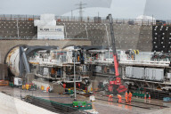 HS2 High-speed railway. Tunnel boring machine(TBM) starts boring through the Chiltern Hills.