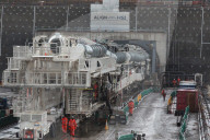 HS2 High-speed railway. Tunnel boring machine(TBM) starts boring through the Chiltern Hills.