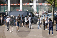 Vaccine centre queues