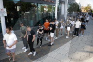 Vaccine centre queues