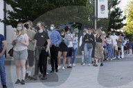 Vaccine centre queues