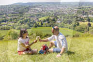 Members of the public enjoy a walk on Box Hill, Surrey as the warm weather continues.