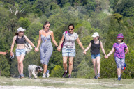 Members of the public enjoy a walk on Box Hill, Surrey as the warm weather continues.