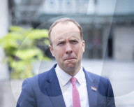 Matt Hancock MP Health Secretary outside the BBC for The Andrew Marr Show at the BBC, Broadcasting House, London.