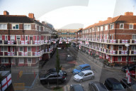 Hundreds of England flags adorn London housing estate in Euros fan frenzy.