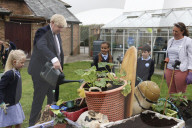 Prime Minister Boris Johnson, visits St Issey School Wadebridge