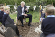 Prime Minister Boris Johnson, visits St Issey School Wadebridge