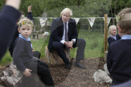 Prime Minister Boris Johnson, visits St Issey School Wadebridge