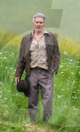 PEOPLE -  Harrison Ford als Indiana Jones am Set bei Dreharbeiten in Leaderfoot, UK