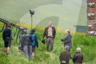 PEOPLE -  Harrison Ford als Indiana Jones am Set bei Dreharbeiten in Leaderfoot, UK