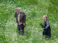 PEOPLE -  Harrison Ford als Indiana Jones am Set bei Dreharbeiten in Leaderfoot, UK