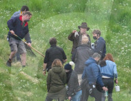 PEOPLE -  Harrison Ford als Indiana Jones am Set bei Dreharbeiten in Leaderfoot, UK