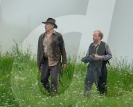 PEOPLE -  Harrison Ford als Indiana Jones am Set bei Dreharbeiten in Leaderfoot, UK
