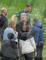 PEOPLE -  Harrison Ford als Indiana Jones am Set bei Dreharbeiten in Leaderfoot, UK