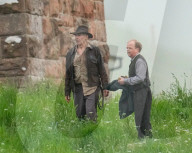 PEOPLE -  Harrison Ford als Indiana Jones am Set bei Dreharbeiten in Leaderfoot, UK
