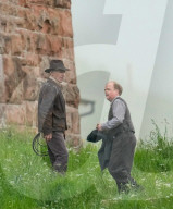 PEOPLE -  Harrison Ford als Indiana Jones am Set bei Dreharbeiten in Leaderfoot, UK
