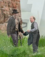 PEOPLE -  Harrison Ford als Indiana Jones am Set bei Dreharbeiten in Leaderfoot, UK