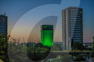 Grenfell anniversary: Building lit up in green to remember victims