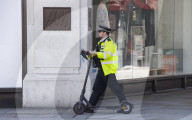 Police operation to stop and confiscate e-scooters