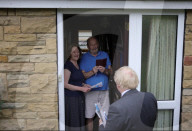 The Prime Minister Boris Johnson canvasing in Batley