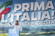 NEWS -  Matteo Salvini an Demonstration der Lega in Rom