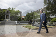 Foreign Secretary Dominic Raab visits tuol sleng genocide museum