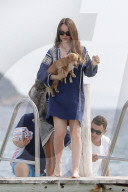 Alexandra de Hanovre Ben Sylvester Strautmann arriving at the mythic Club 55 in Saint Tropez