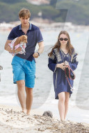 Alexandra de Hanovre Ben Sylvester Strautmann leaving the mythic Club 55 in Saint Tropez