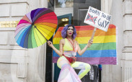 LGBT+ protestors highlight laws regarding gay conversion therapy during a demonstration outside The Cabinet Office, Whitehall, London, Great Britain 
23rd June 2021