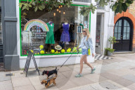 Tennis decorations start to go up in Wimbledon Village, SW19 today.